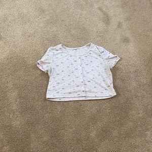 Flower print button down crop top!